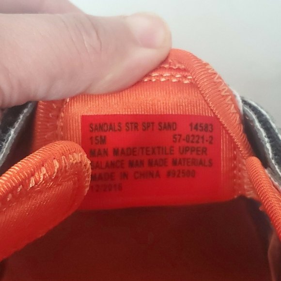 KingSize Men’s Street Sport Sand Sandals Size 15M Orange Black Hook and Loop - Picture 6 of 9